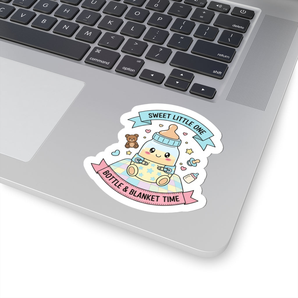 🍼 “SWEET LITTLE ONE” Sticker – Bottle, Blanket, and Baby Bliss