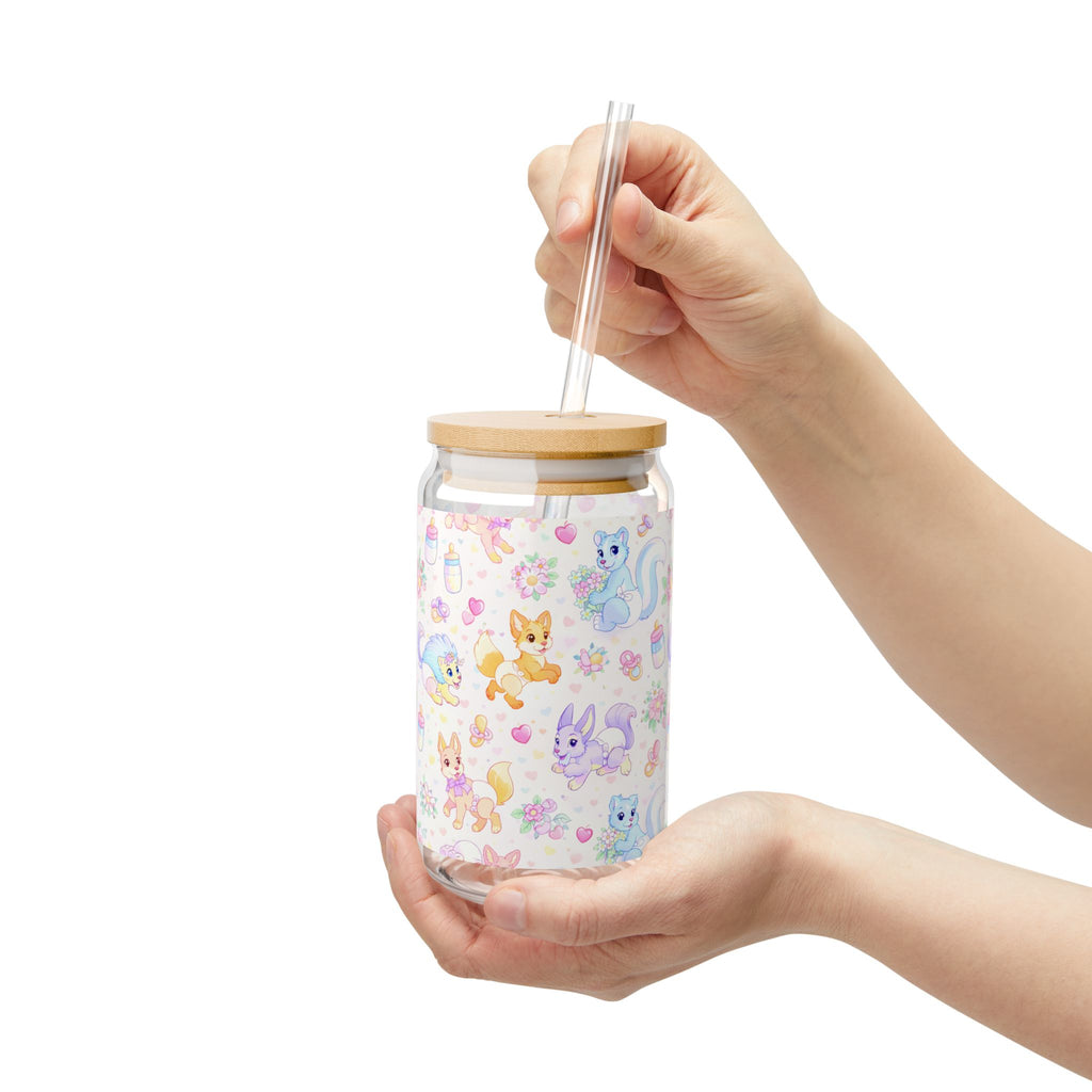 🍼✨ "Little Critter Garden" Sipper Glass - Sip with Sweetness! ✨🍼