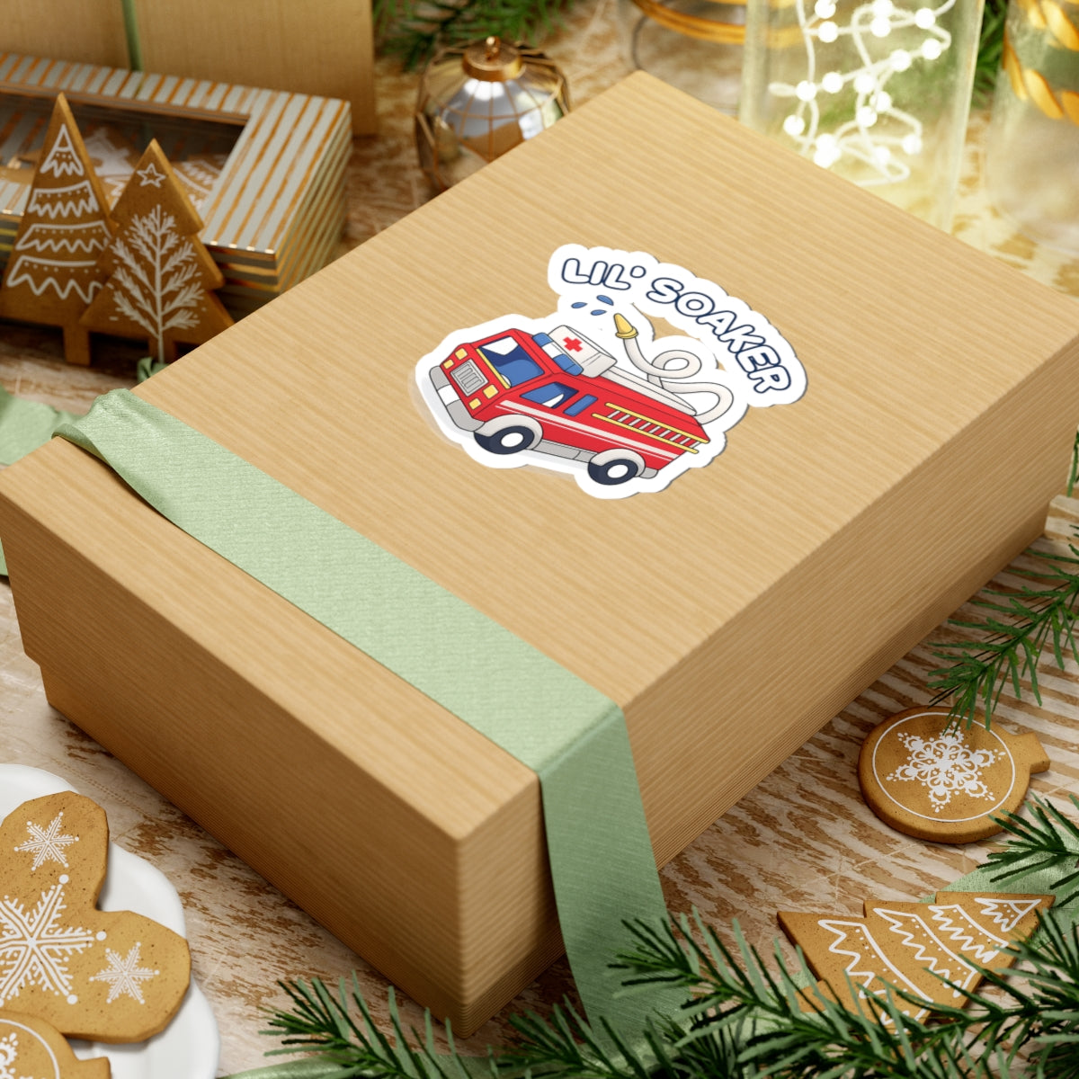 🔥💦 "Lil' Soaker Fire Truck" Vinyl Sticker - Splash into Fun! 💦🔥