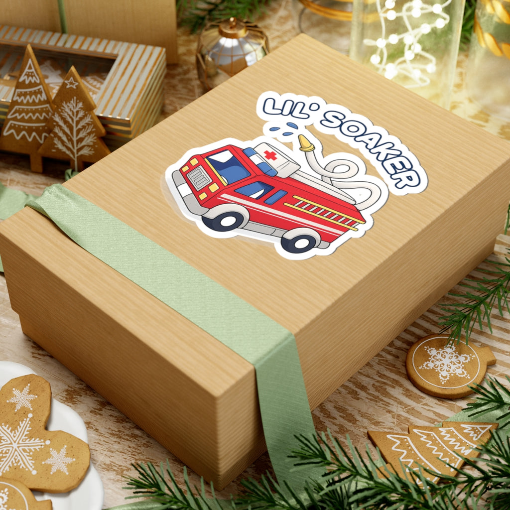 🔥💦 "Lil' Soaker Fire Truck" Vinyl Sticker - Splash into Fun! 💦🔥