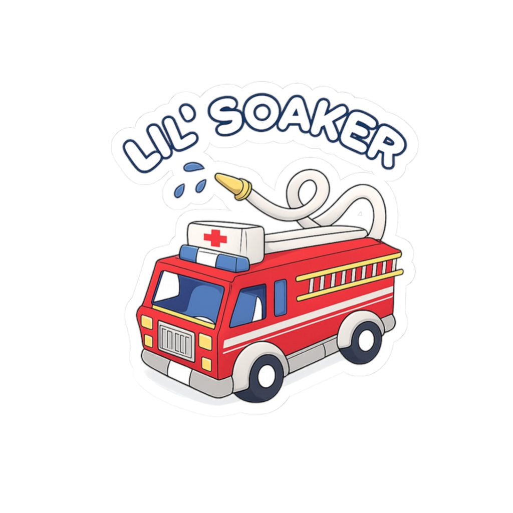🔥💦 "Lil' Soaker Fire Truck" Vinyl Sticker - Splash into Fun! 💦🔥