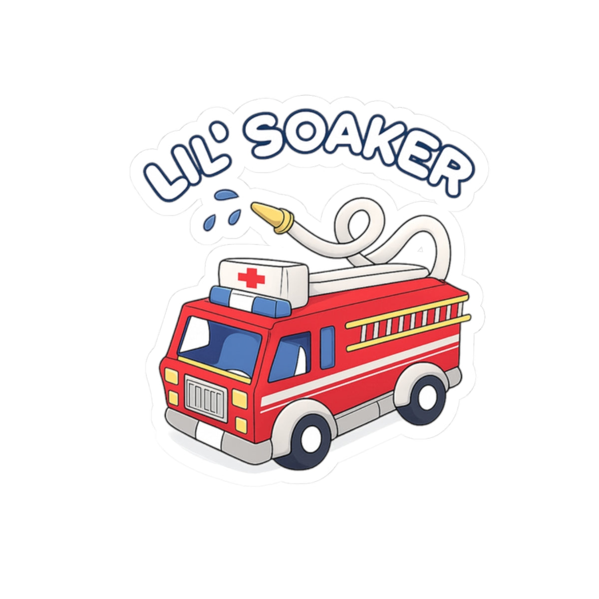 🔥💦 "Lil' Soaker Fire Truck" Vinyl Sticker - Splash into Fun! 💦🔥