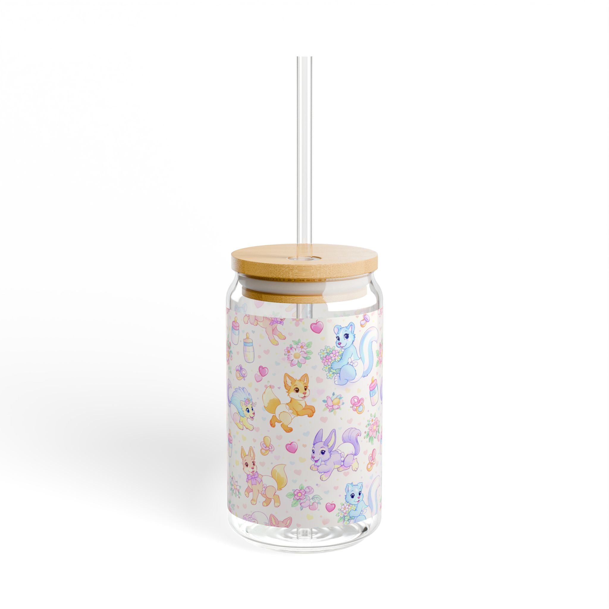 🍼✨ "Little Critter Garden" Sipper Glass - Sip with Sweetness! ✨🍼