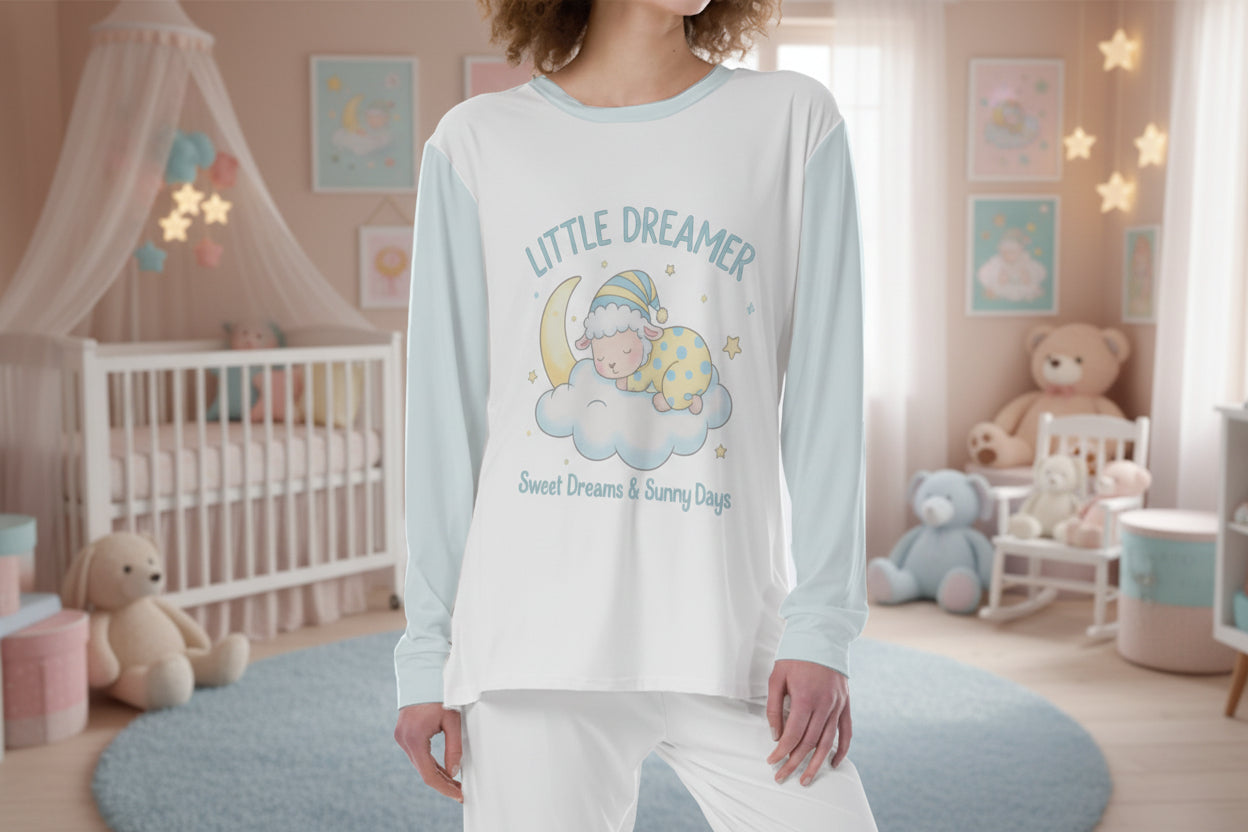 Little Dreamer" ABDL Super Soft 100% Cotton Long Sleeve Pajama Set - Sweet Dreams & Sunny Days