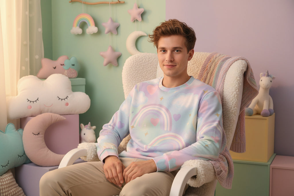 Snuggle Up Sweatshirt - Soft Cotton All-Over Print Comfort