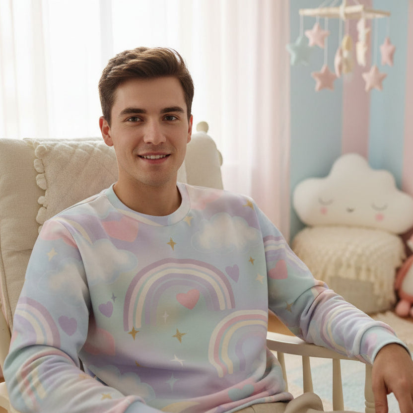 Snuggle Up Sweatshirt - Soft Cotton All-Over Print Comfort