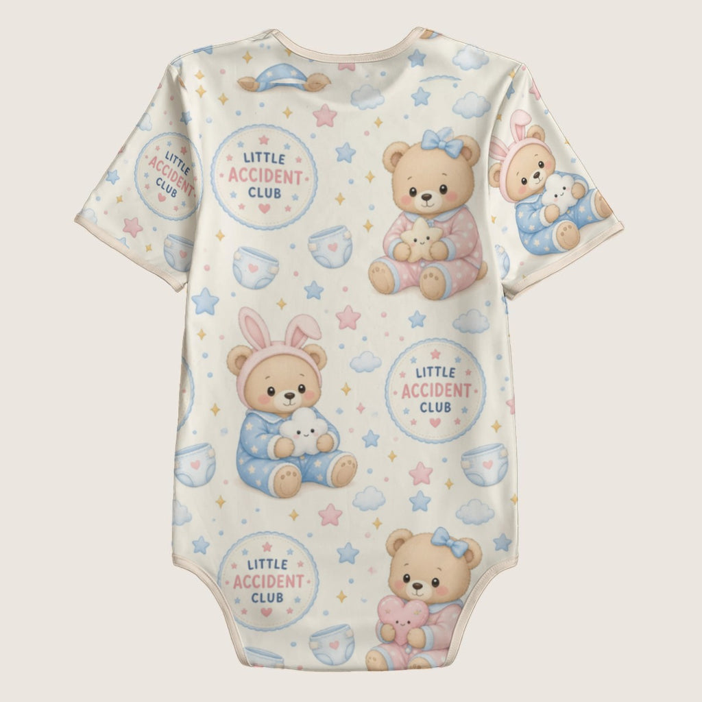 Little Accident Club Teddy Bear ABDL Short-Sleeve Bodysuit