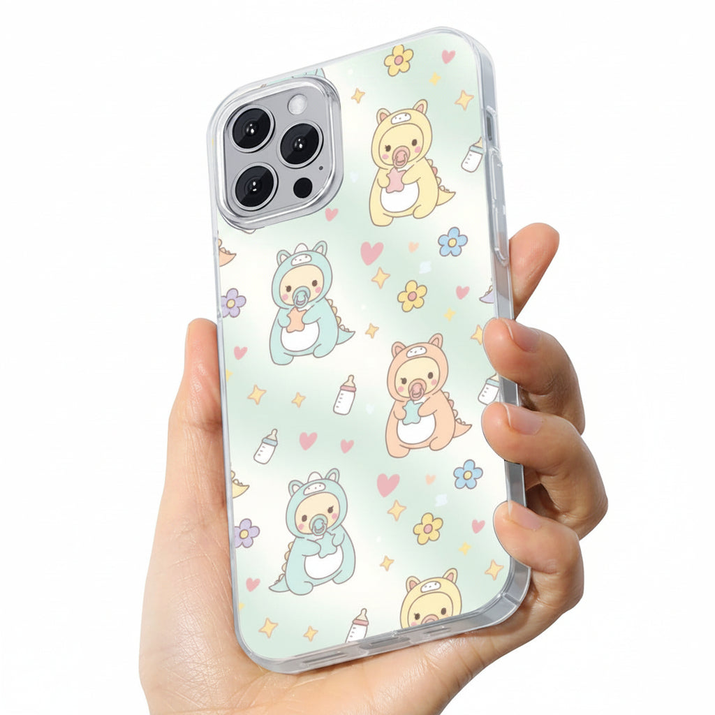 ABDL Baby Dino Phone Case – Cute Little Space TPU Case for iPhone 13 Series