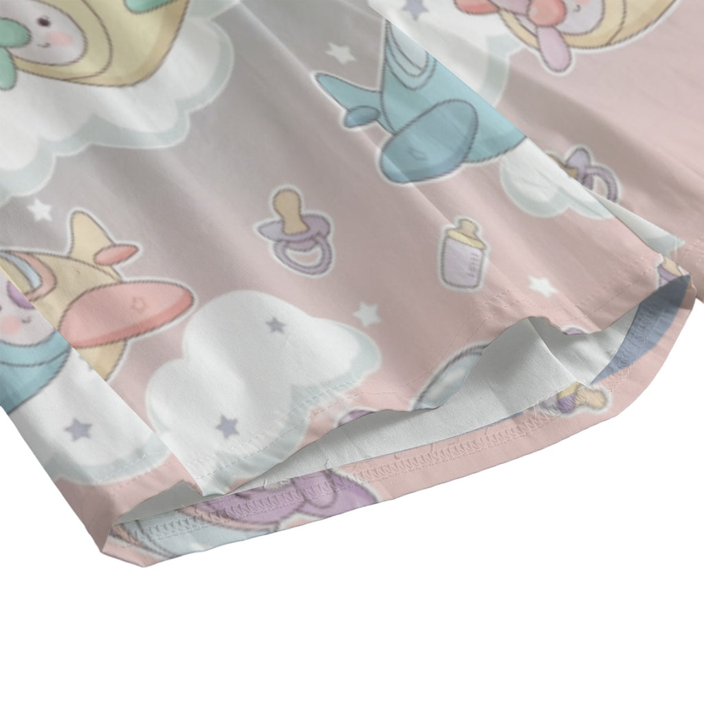 ✈️ Pastel Sky Play Shorts – “Big Baby” Cotton Poplin Comfort