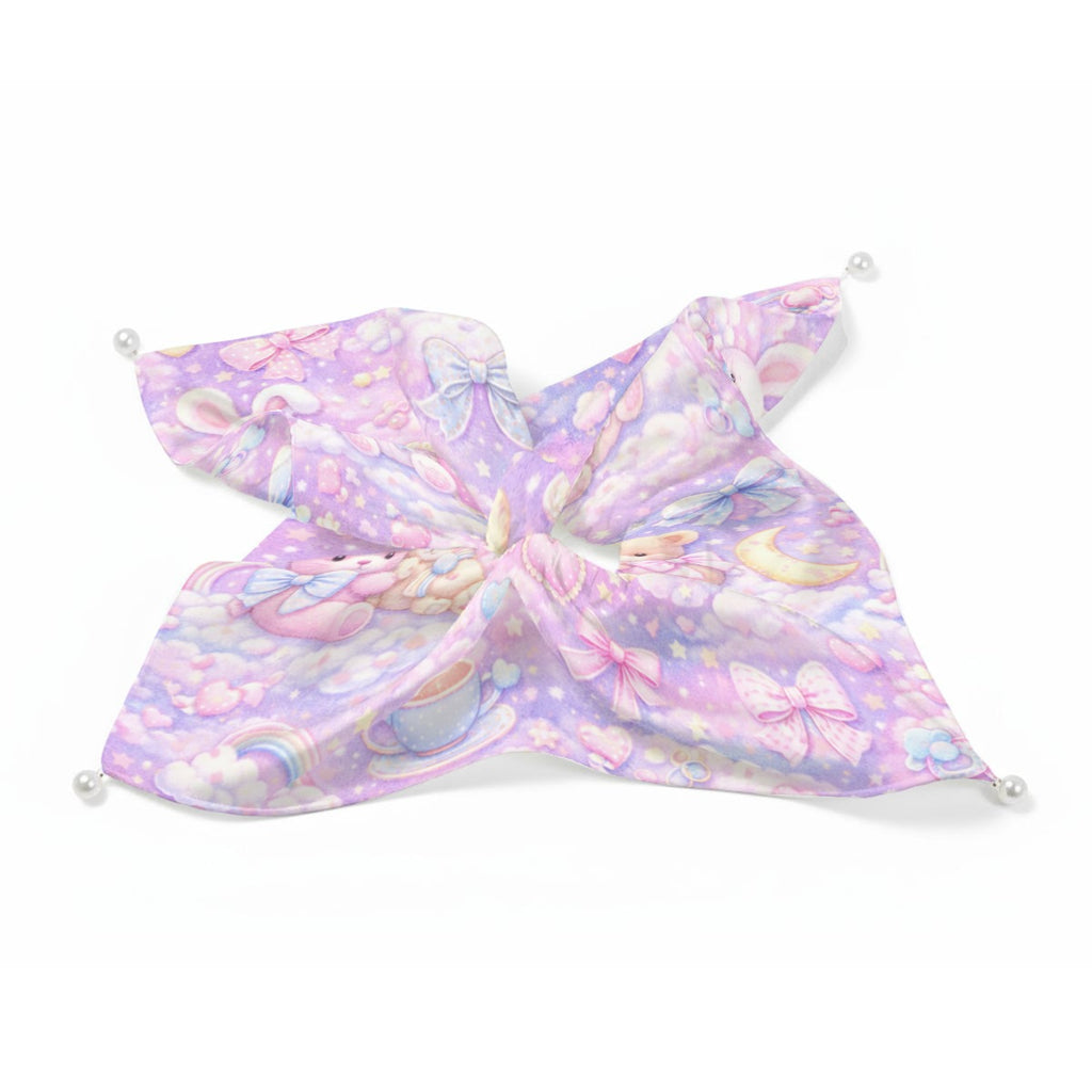 "Magical Unicorn Dreams" Lavender Satin Pearl Hair Scarf