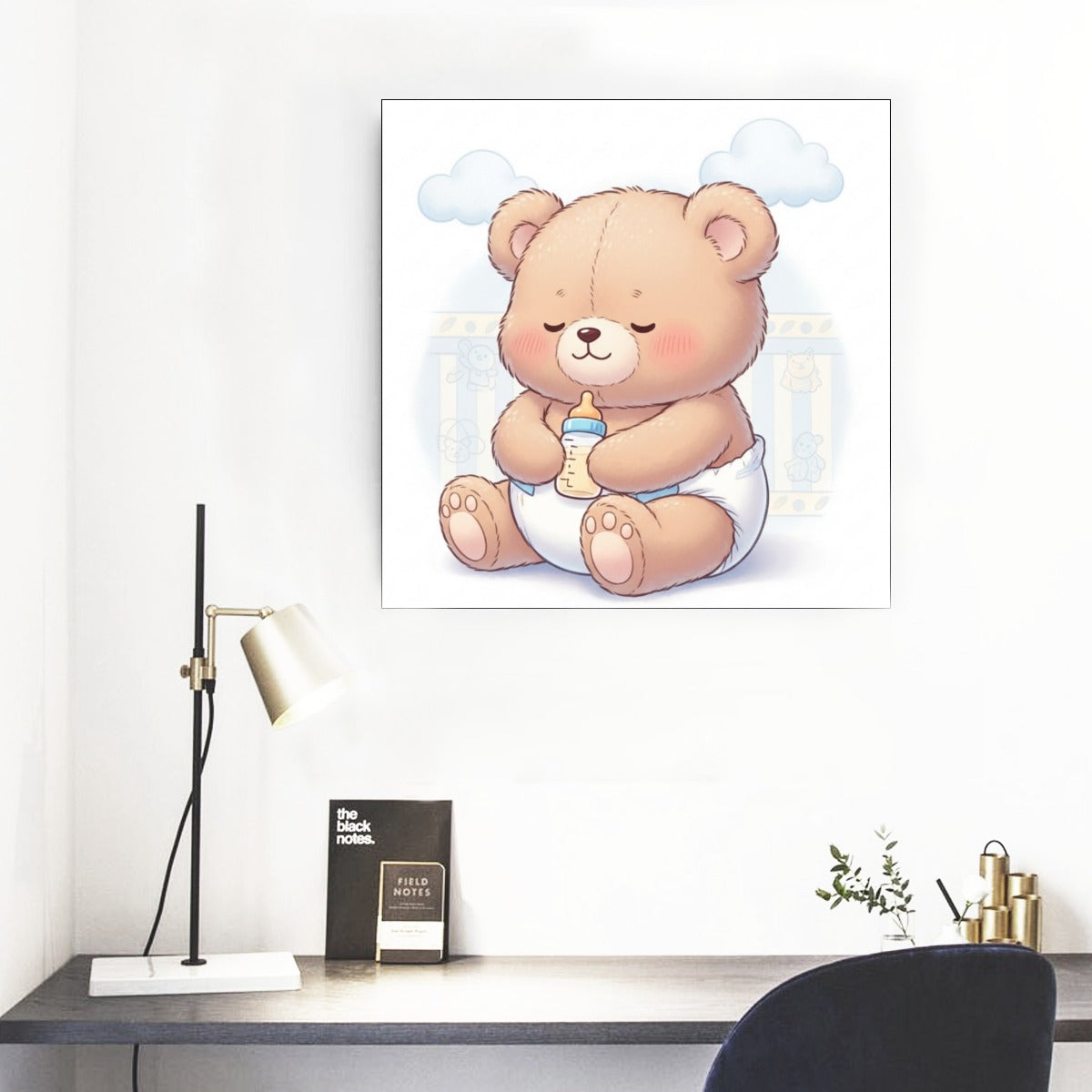 🧸 “Bottle Time Bear” – ABDL Framed Mural