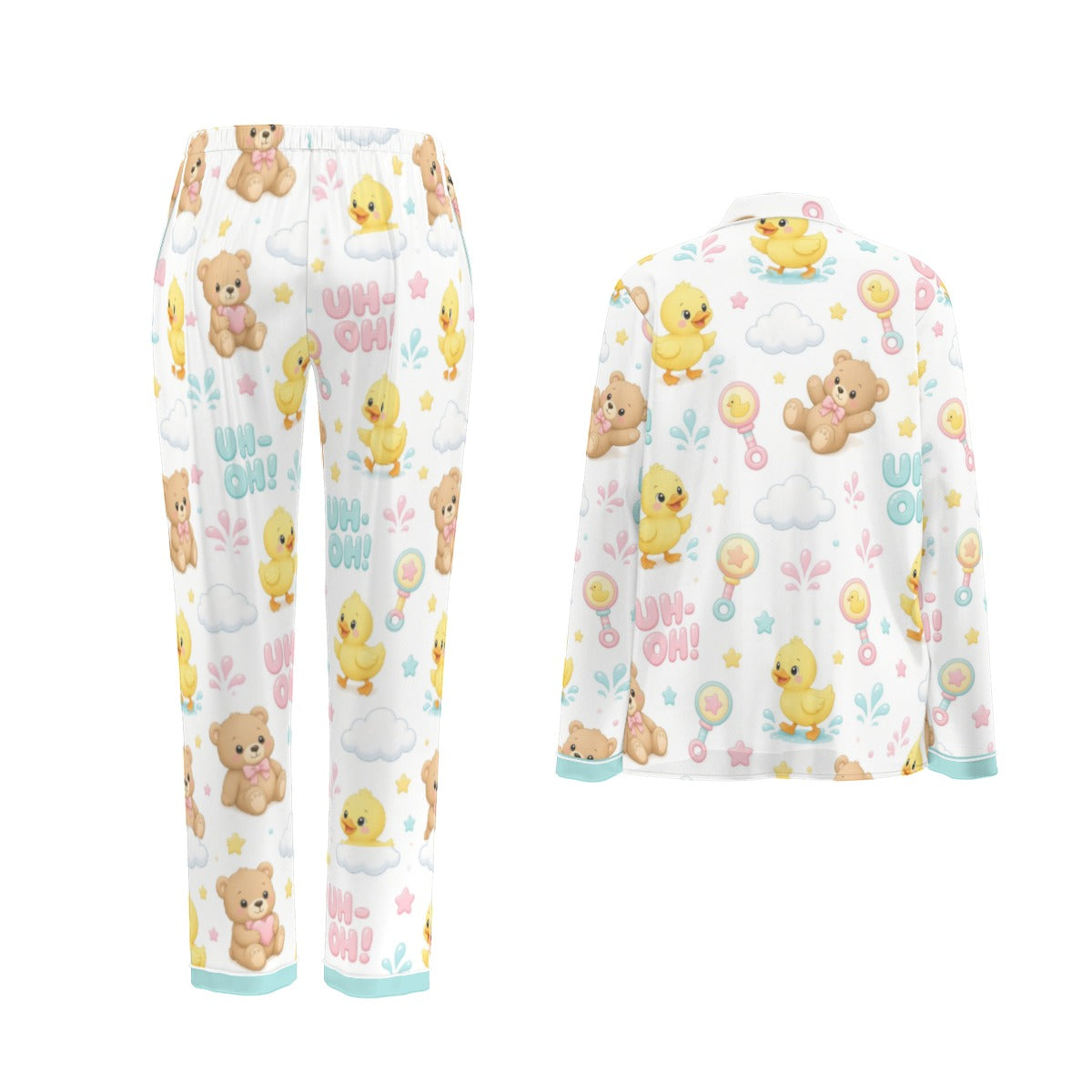 Duck & Teddy Bear ABDL Long-Sleeve Pajama Set