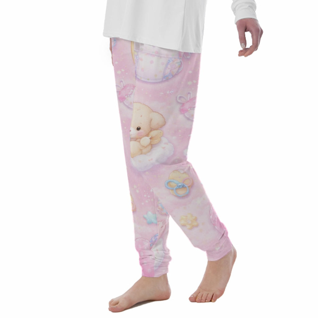 🧸 DreamyBear Cuffed Pajama Pants – Soft Cotton for Snuggly Littles