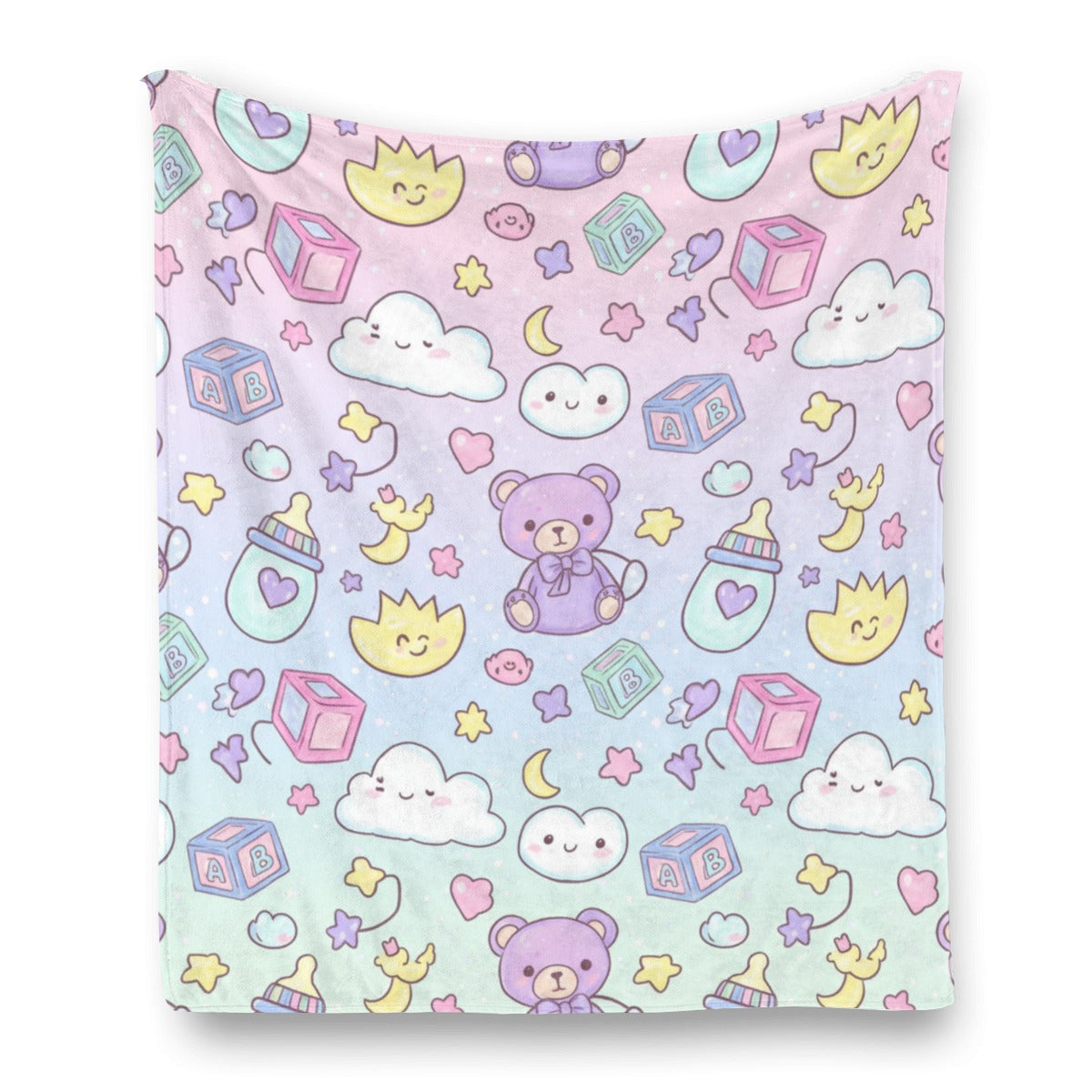 🌤️ Dreamy Nursery Fleece Blanket – Soft Flannel Winter Sheet for Big Babies