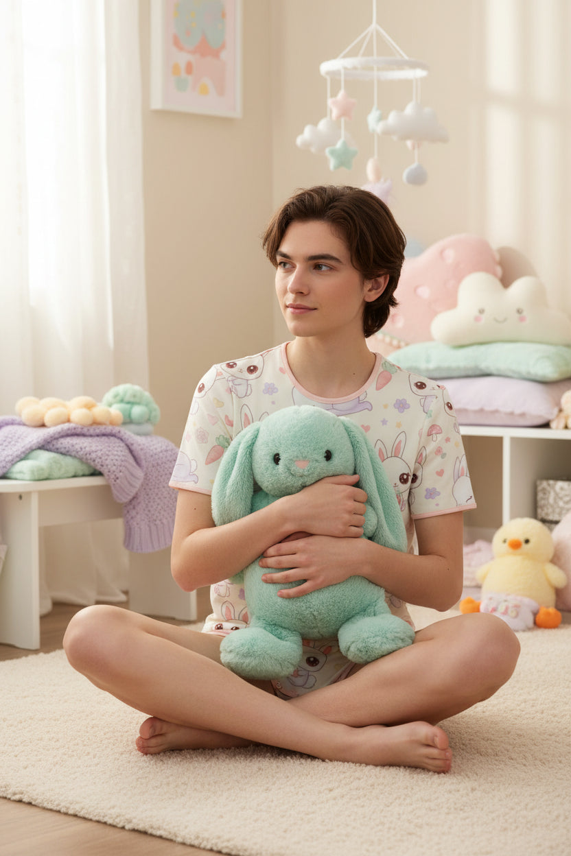 Bunny Hopps All-Over Print Snap-Crotch Onesie - ABDL Unisex Bodysuit