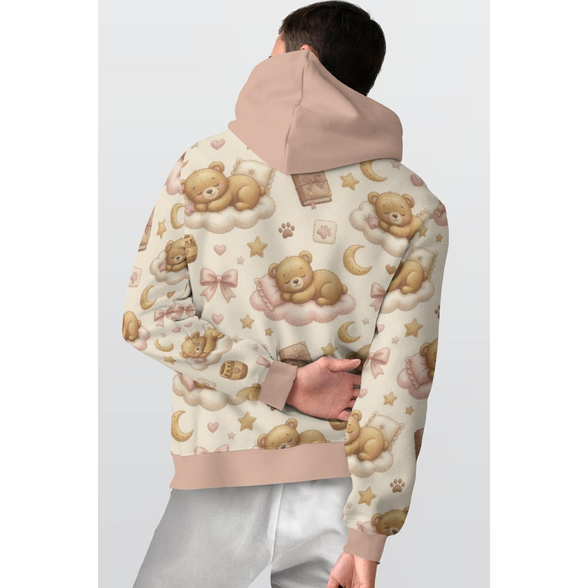 🧸 Teddy Bear Dreams Pullover Hoodie — Kawaii Teddy Bear All-Over Print Sweatshirt