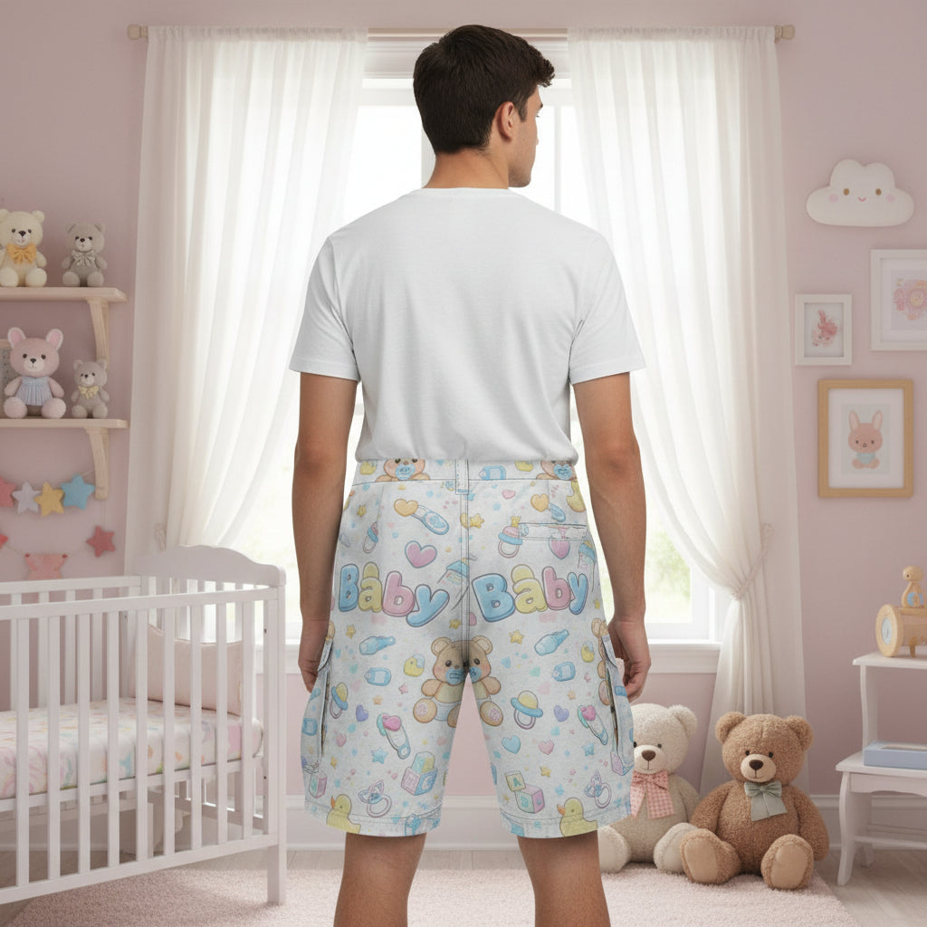 Little Explorer Cargo Shorts - Playful All-Over Print
