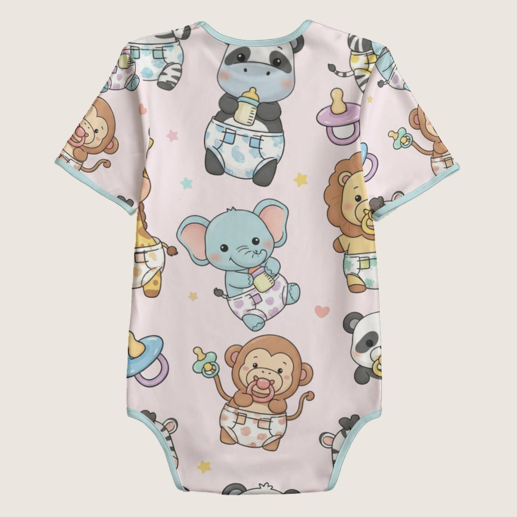 Diapered Safari Adult Onesie - Baby Zoo Friends Onesie