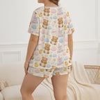 Pastel Teddy & Duck Soft-Touch Pajama Set