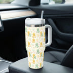 Tiny Dino Big Heart Tumbler — 40oz Insulated Cup with Handle