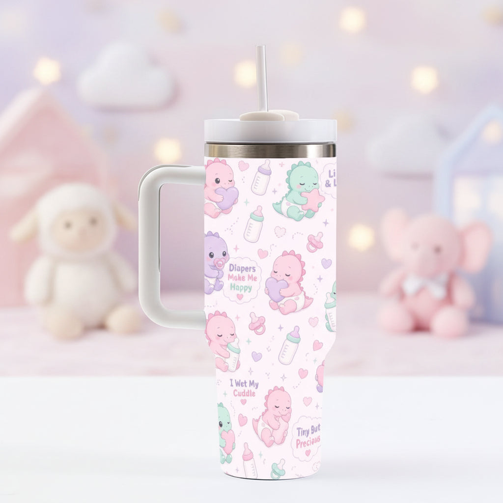 Tiny But Precious Tumbler — 40oz Insulated Cup with Handle