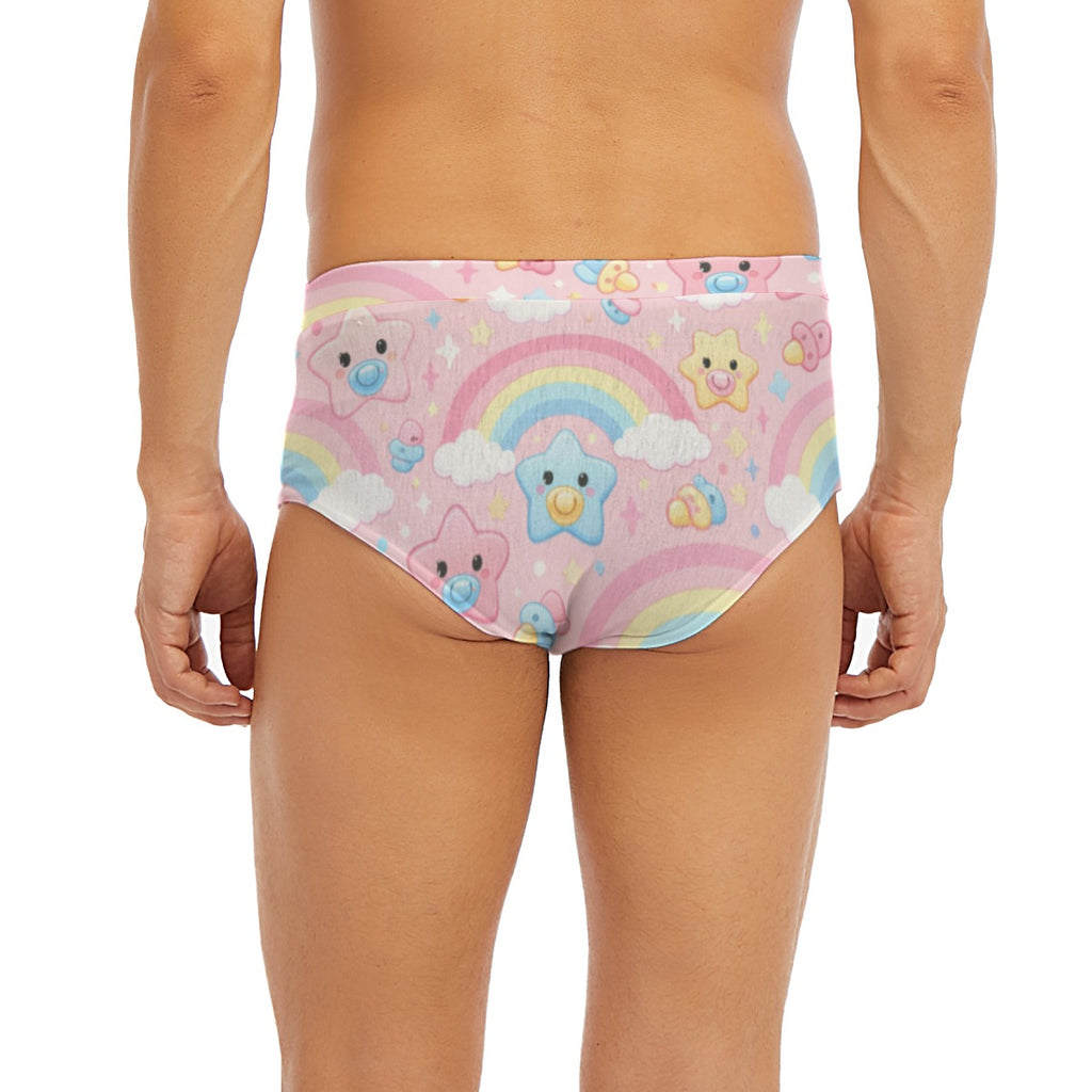 "Rainbow Wishes" Dreamy Star Briefs | Kawaii Pink Nursery Print