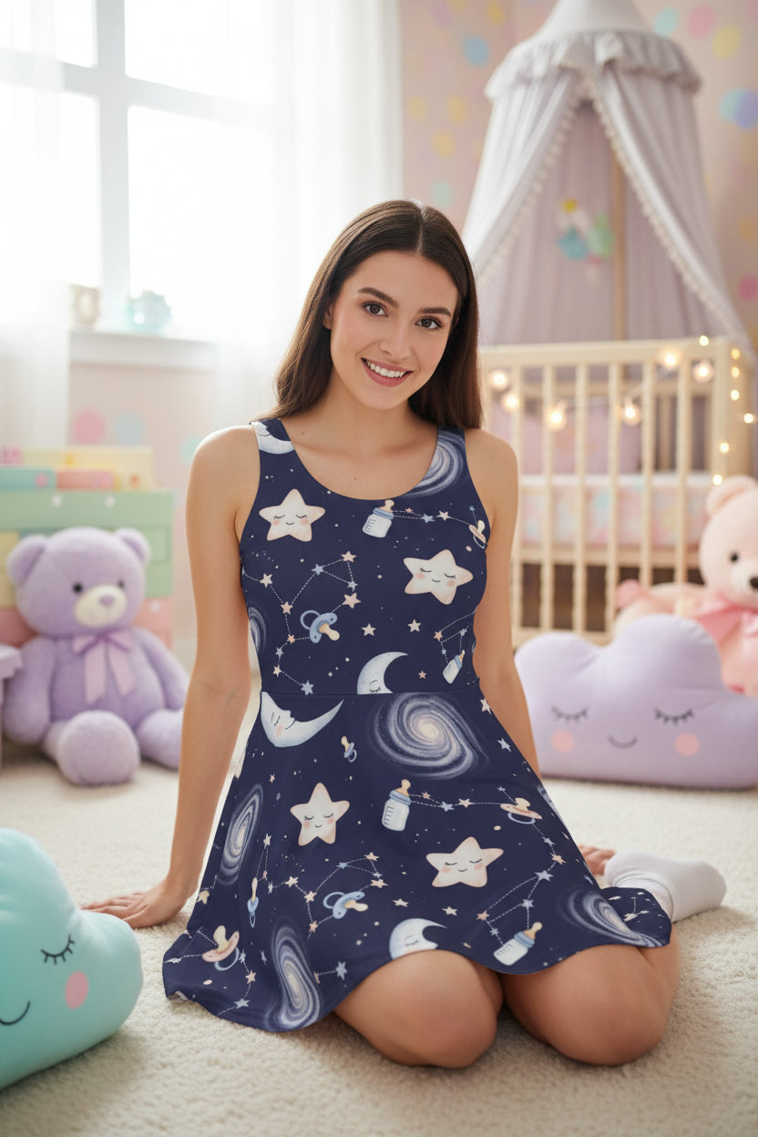 🌙 StarrySnuggle Sleeveless Dress – ABDL Celestial One-Piece