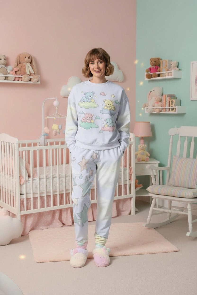 ✨ ABDL Comforts Signature | Dream Cloud Starry Night Eco-Cozy Sweat Set - Pastel Little Space Loungewear ✨