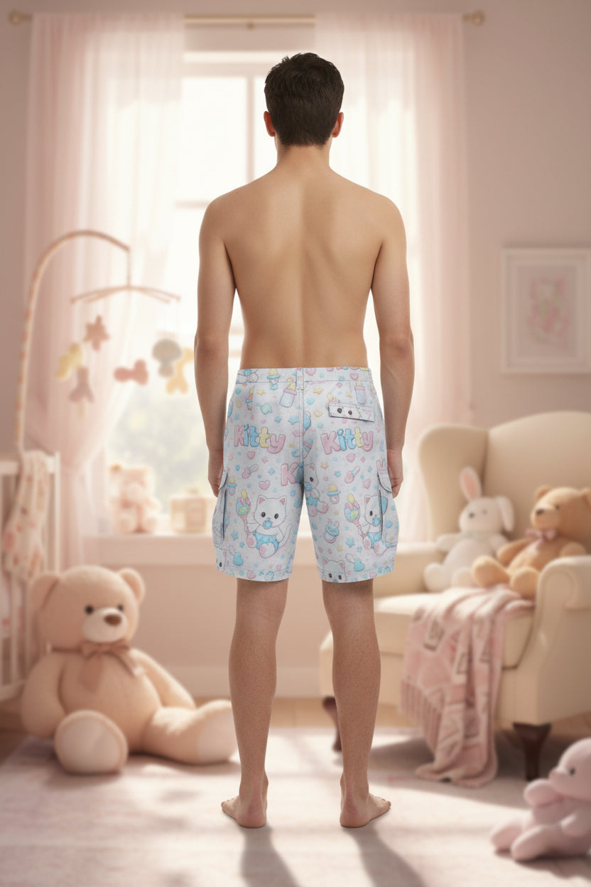 Playful Kitty Cargo Shorts - ABDL Comfort Collection