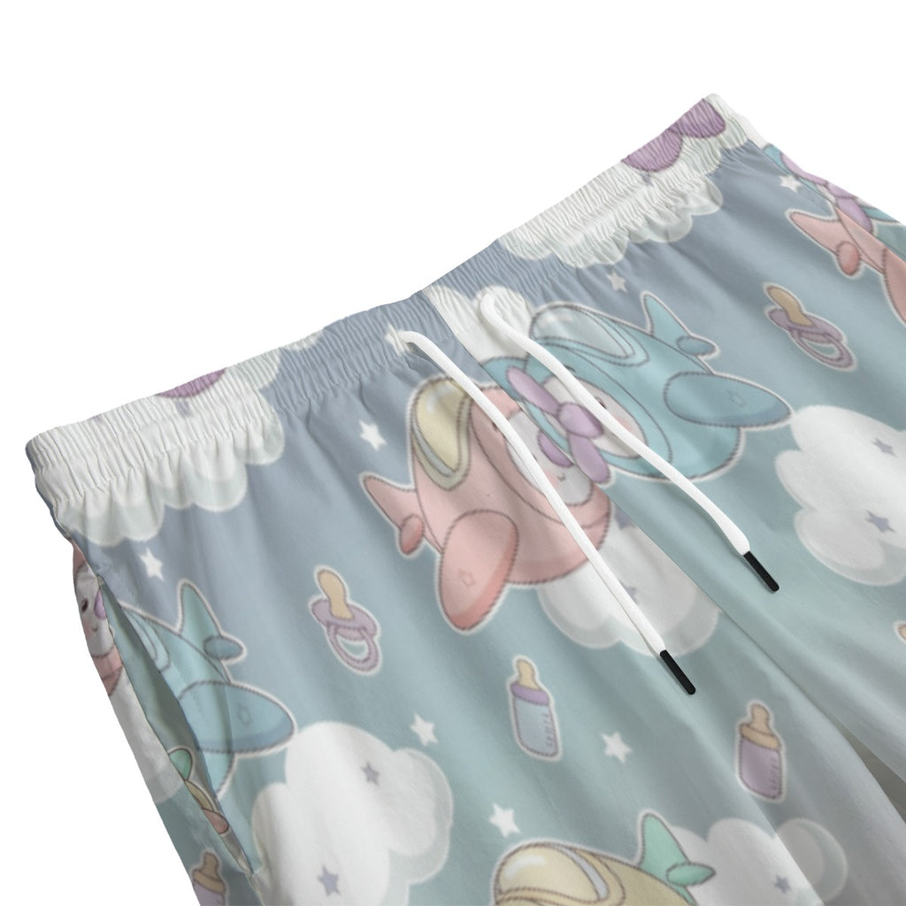 ✈️ Pastel Sky Play Shorts – “Big Baby” Cotton Poplin Comfort