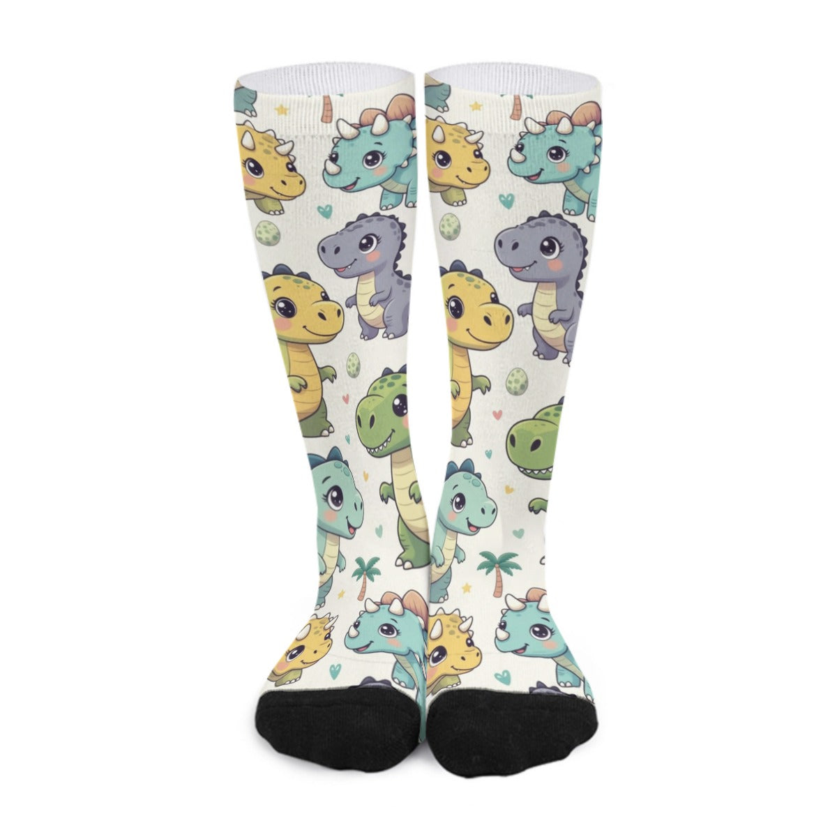 ABDL Dino Print Long Socks – Cute Baby Dinosaur Knee-High Socks