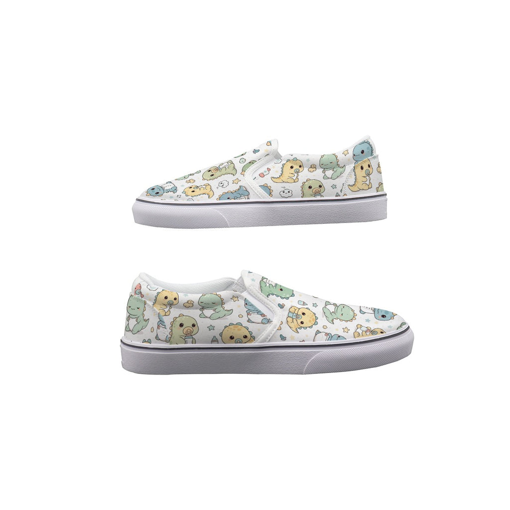 Pastel Dino Slip-On Sneakers