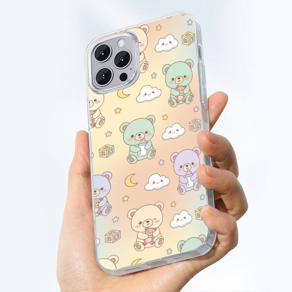 ABDL Baby Bear Phone Case – Pastel Little Space TPU Case for iPhone 14 & 15 Series