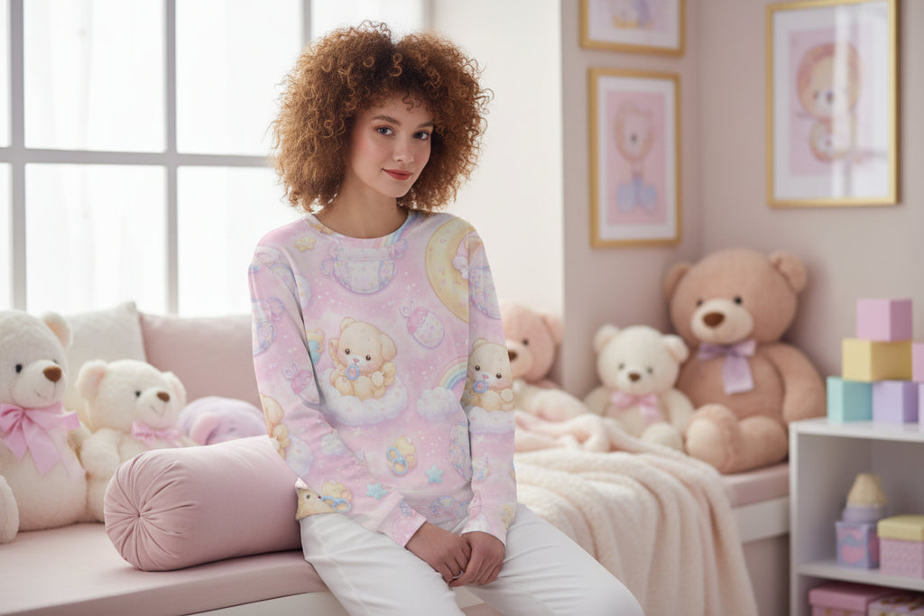 🌙 DreamyBear Pajama T-Shirt – Soft Cotton for Snuggly Littles