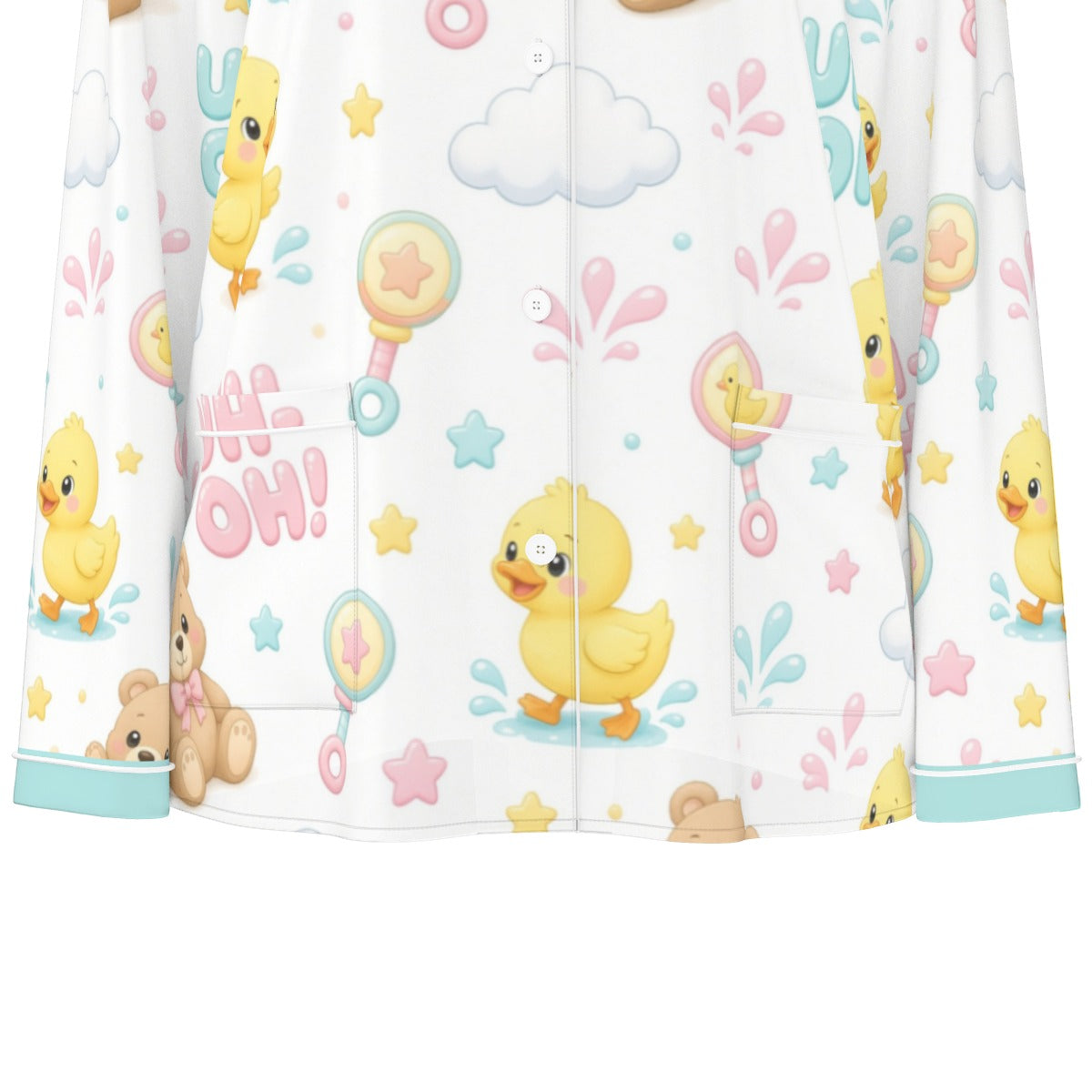 Duck & Teddy Bear ABDL Long-Sleeve Pajama Set