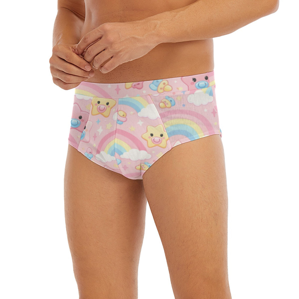 "Rainbow Wishes" Dreamy Star Briefs | Kawaii Pink Nursery Print