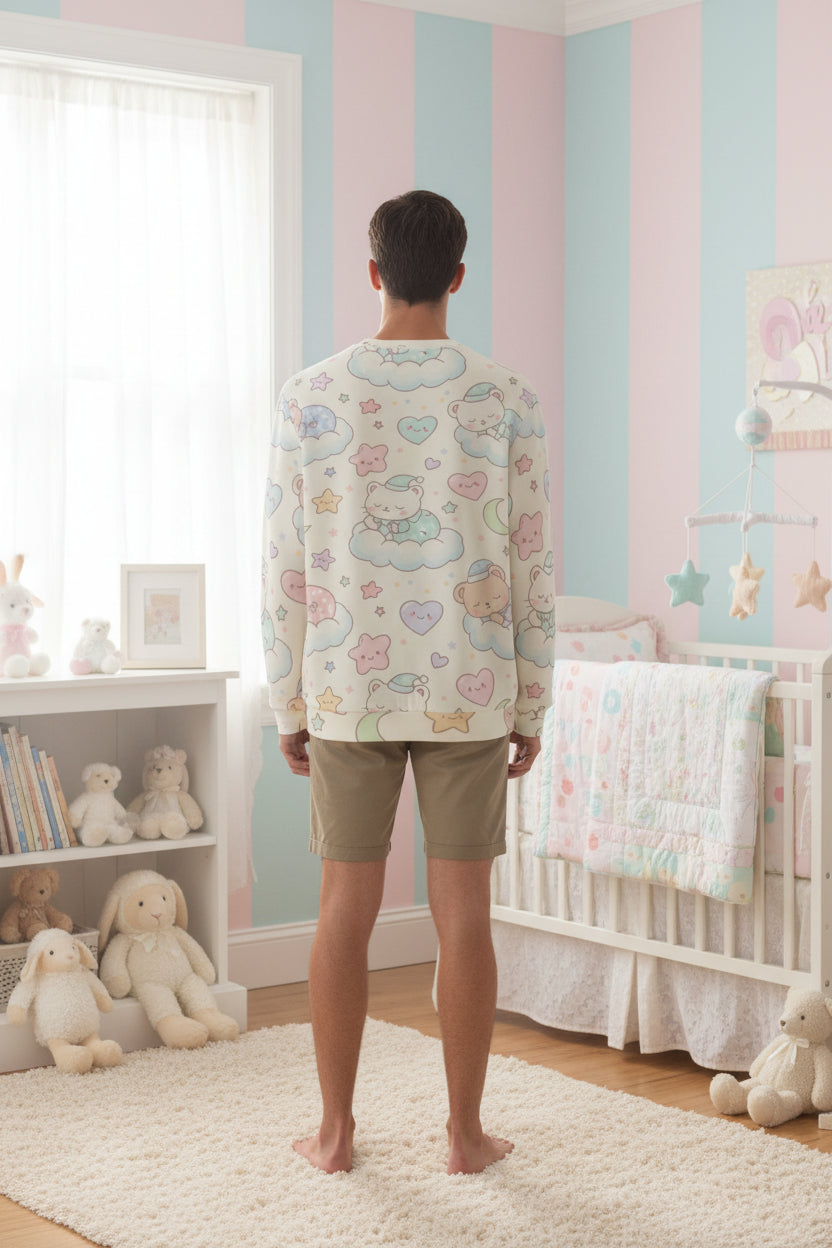 Cuddle Cloud Sweatshirt - Soft Cotton All-Over Print
