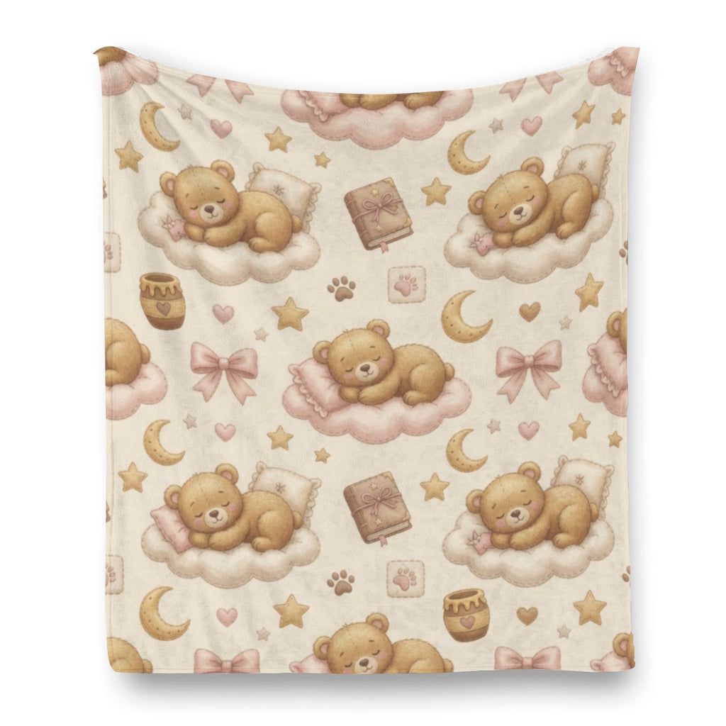 🧸 Teddy Bear Dreams Flannel Throw Blanket — Kawaii Teddy Bear Blanket for Little Space