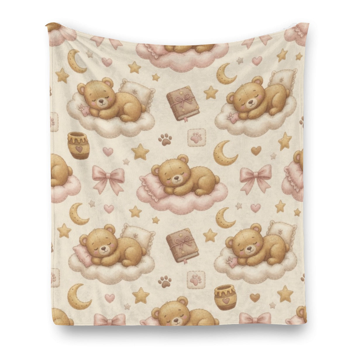🧸 Teddy Bear Dreams Flannel Throw Blanket — Kawaii Teddy Bear Blanket for Little Space