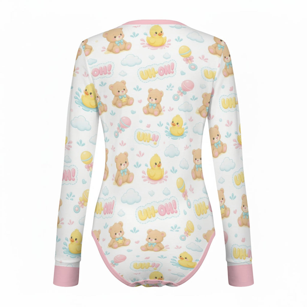 Duck & Teddy Bear ABDL Long-Sleeve Bodysuit