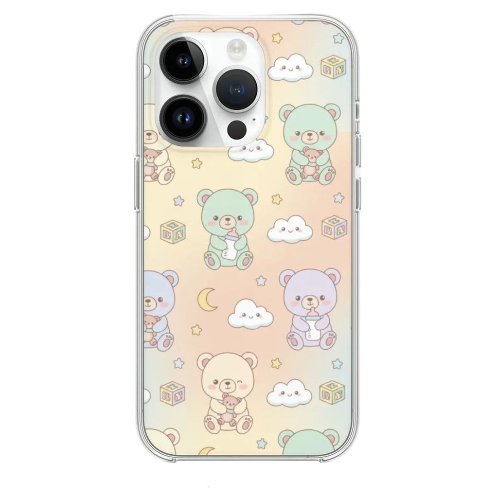 ABDL Baby Bear Phone Case – Pastel Little Space TPU Case for iPhone 14 & 15 Series