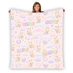 Oops! Pastel Bunny Flannel Blanket