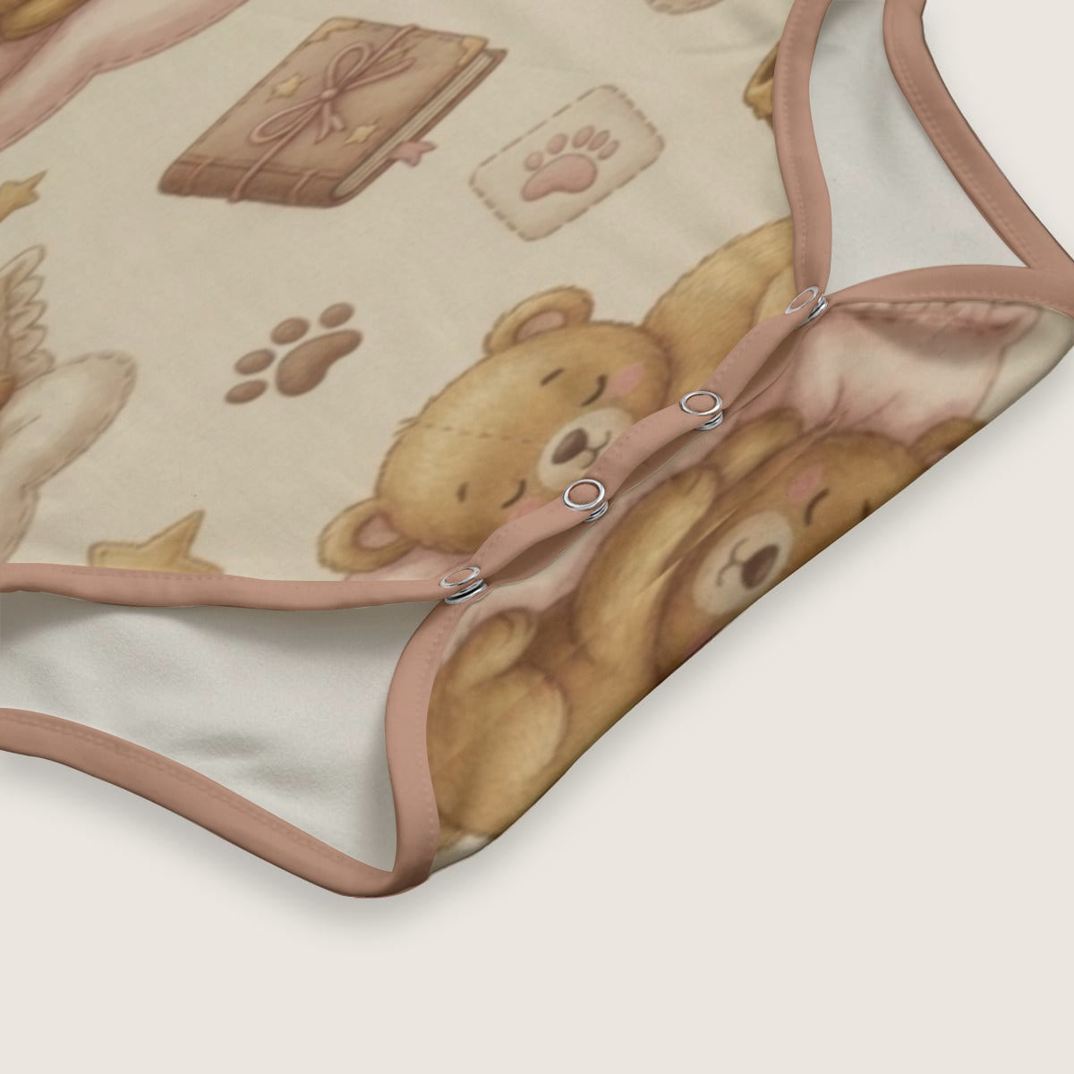 🧸 Teddy Bear Dreams Short Sleeve Onesie — Kawaii Teddy Bear Bodysuit for Little Space