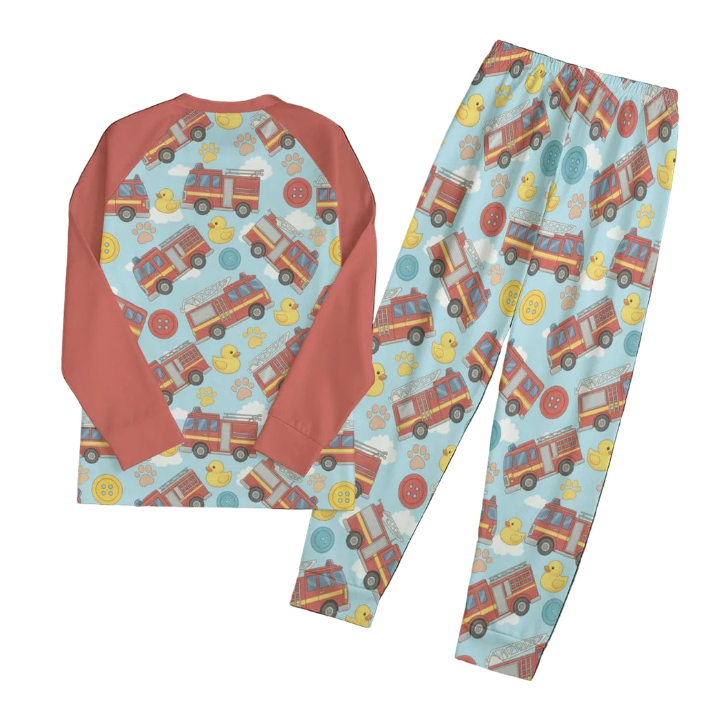 🚒 Duck & Truck Two-Piece Set – Playful Polyester Outfit for Littles