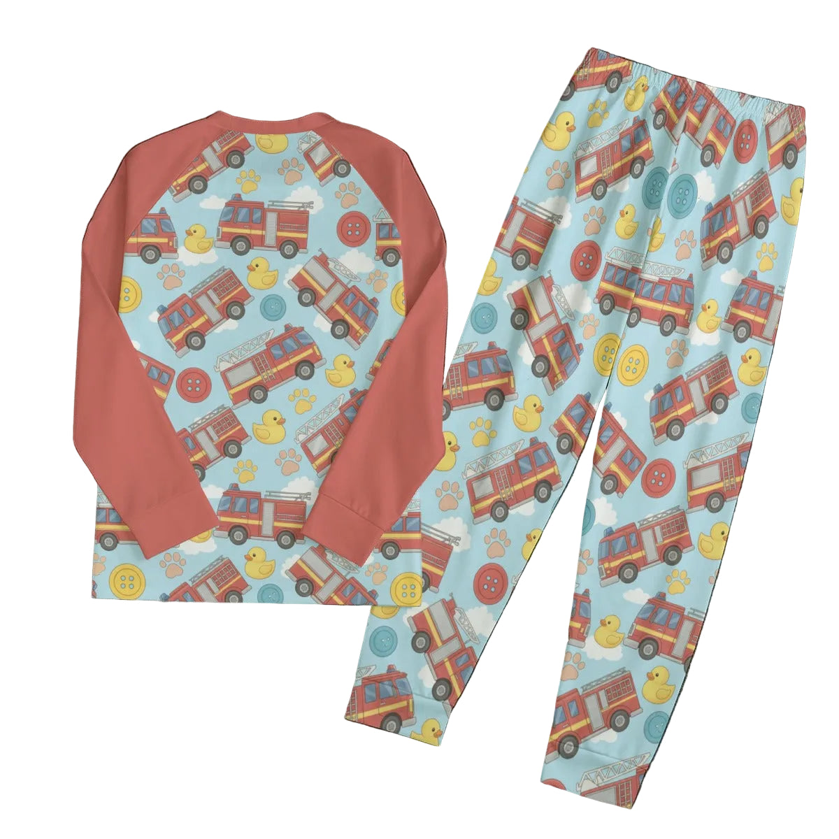 🚒 Duck & Truck Two-Piece Set – Playful Polyester Outfit for Littles