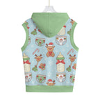 Festive Reindeer Romp Sleeveless Hoodie – Cozy Holiday Vibes for Your Little Space! 🦌🍼🎄