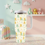 Tiny Dino Big Heart Tumbler — 40oz Insulated Cup with Handle