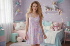 🌙 CloudCuddle Ruffle Strap Mini Dress – Floaty, Flirty, and Regression-Ready