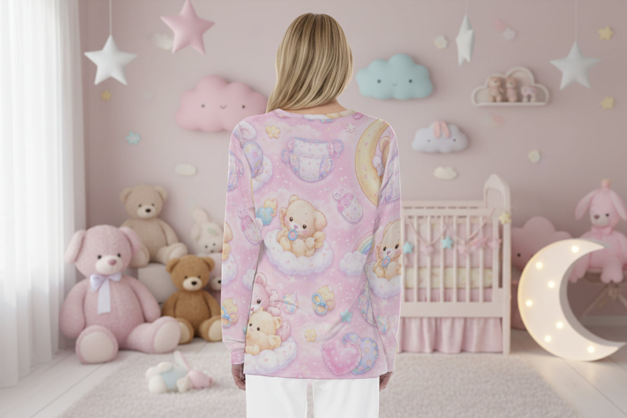 🌙 DreamyBear Pajama T-Shirt – Soft Cotton for Snuggly Littles