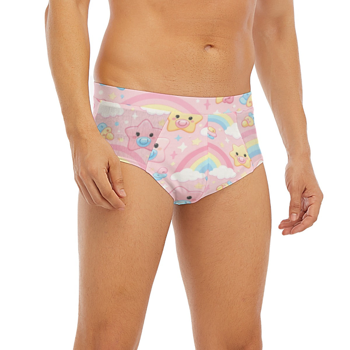 "Rainbow Wishes" Dreamy Star Briefs | Kawaii Pink Nursery Print